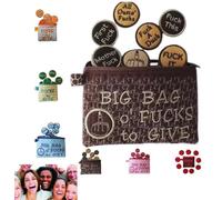 Bag of Fucks，Big Bag of Fucks，Big Bag of F*CKS to Give Zipper Pouch，F*CKS to Give Gag GIF，Humor Different Kinds of "Fucks"，Handy Zipper Purse， Novelty Toys Weird Stuff Gifts for Friends(Brown)