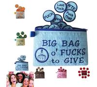 Bag of Fucks，Big Bag of Fucks，Big Bag of F*CKS to Give Zipper Pouch，F*CKS to Give Gag GIF，Humor Different Kinds of "Fucks"，Handy Zipper Purse， Novelty Toys Weird Stuff Gifts for Friends(Blue)