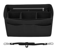 Bag Organiser Insert, Felt Handbag Organizer with Inner Storage Pouch, Large Capacity Multi-Pocket Organizer Tote Bag for Black L