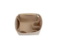 Bag Organizer Felt Fabric Lined Storage Bag Storage Insert Compatible with LV Nano Noe Clutch(L Khaki Side)
