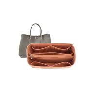 Bag Organizer Lined Storage Bag Bag Storage Insert Portable Makeup Bag for Hermès Garden Party(Brown B,for Garden Party 30)