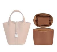 Bag Organizer Nylon Storage Bag Bag Storage Insert for Hermes Picotin18/22 Handbag(Brown,Picotin 22)