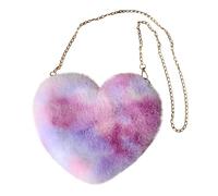 Bag Peach Heart Bag Women's Chain Shoulder Bag Plush One Shoulder Wool Bag Plush Heart Shape Cushion Hot Valentine's Day Gift for Girls, purple, Einheitsgröße, Daypack Backpacks