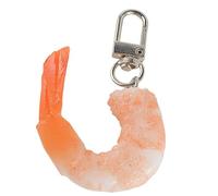 Bag Pendant - Realistic Shrimp Keychain Charm, Prawn Imitation Food Keyring with Lifelike Texture Details, Miniature Seafood Novelty Accessory, Ideal for Backpack Purse Keys
