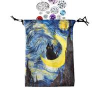 Bag Pouch - Tarot Storage Bag, Cat Flannel Bag | Storage Pouch for Dice Drawstring, Jewelry Carrying Jewelry for Most Standard Size Playing Cards For Tarot Enthusiasts and Everyday Organizations, E