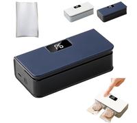 Bag Sealer, Rechargeable Bag Sealer, 2 in 1 Chip Bag Sealer and Cutter Vacuum Sealer Fridge Magnet, 6-speed Control for Chips Snack Plastic Candies Bags Keep Food Fresh Storage (Blue)