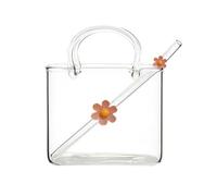 Bag Shaped Beverage Cups Creative Cute Juice Glass, Fish Tank Vases Unique Drinkware Set, Novelty Glass Cups for Party Mocktails, Fun Conversation Starter for Girls Night (B)