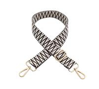 Bag Shoulder Strap, 3.8 cm Wide Strap, Bags for Men and Women, Shoulder Strap, Bag Straps for Changing, DIY Accessories for Handbags, Shoulder Bag, Adjustable 75-145 cm, Black Hook, White Black B