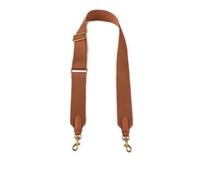 Bag Strap 5cm Wide Canvas Fabric Solid Color Messenger Shoulder Belt In Cowskin Leather Parts Adjustable(Light Brown)