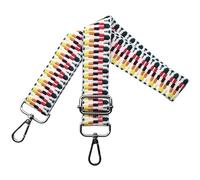 Bag Straps for Changing, Adjustable Shoulder Strap for Bag, Bag Strap Wide 3.8 cm with Silver Carabiner Shoulder Strap, Bag Strap, Carry Strap for Handbags, Colourful, S, White/Colour Clash, 80-130cm