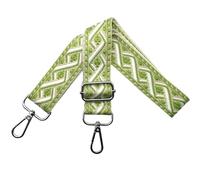 Bag Straps for Changing Shoulder Strap for Bag, Adjustable Bag Strap Wide 3.8 cm with Silver Carabiner Shoulder Strap, Bag Strap, Shoulder Strap, Carry Strap for Handbags, Colourful, R, White/Green