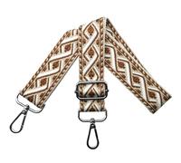 Bag Straps for Changing Shoulder Strap for Bag, Adjustable Bag Strap Wide 3.8 cm with Silver Carabiner Shoulder Strap, Bag Strap, Shoulder Strap for Handbags, Brown/White, R28