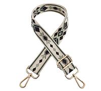 Bag Straps for Handbags, Replacement Handbag Straps, Wide 3.8cm & Adjustable 80-130cm, Shoulder Straps for Bags, Accessories for Women Crossbody Camera Purse Canvas Strap - Silver Hooks (I Black)