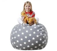 Bag Toy Storage, Bean Bag Seat Cushion, Soft, Toy Storage Bag, Plush Bean Bag Cushion, Comfortable, Durable, Toy Storage Bag for Reading and Storing Toys （No Filling）(Star Grey, 18in)