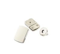 Bag Twist Lock 10Pcs Rectangle Bag Magnetic Button Lock Clasp Metal Handbag Pushed Snap Buckle Hook Replacement Closure Accessory(Silver)