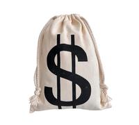Bag with Dollar Sign, 17 x 25 cm Drawstring Closure Money Bag Costume, USD Logo Money Bag, Thief Costume Accessories, Fine Fabric Money Bag with Dollar Sign, for Carnival, Halloween, Clothing, Cosplay