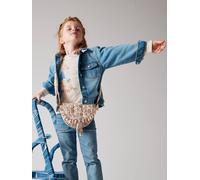 Bag with Floral Print for Girls printed beige