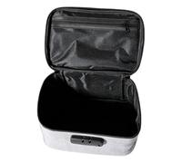 Bag with Lock | Waterproof Storage Made of Oxford Fabric | Lockable Storage Bag | Suitable for Office, School, Toiletries, Travel, Home, Bedroom and Private Items, gray, Siehe Beschreibung, See