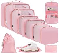 BAGAIL 10 Set Packing Cubes Various Sizes Packing Organizer for Travel Accessories Luggage Carry On Suitcase