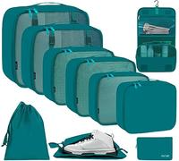 BAGAIL 10 Set Packing Cubes Various Sizes Packing Organizer for Travel Accessories Luggage Carry On Suitcase - Teal