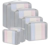 BAGAIL 6 Set Packing Cubes Various Sizes Packing Organizer for Travel Accessories Luggage Carry On Suitcase - Grey
