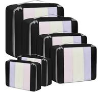 BAGAIL 6 Set Packing Cubes Various Sizes Packing Organizer for Travel Accessories Luggage Carry On Suitcase - Black