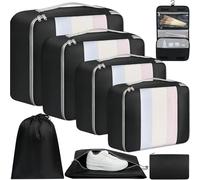 BAGAIL 8 Set Packing Cubes Various Sizes Packing Organizer for Travel Accessories Luggage Carry On Suitcase