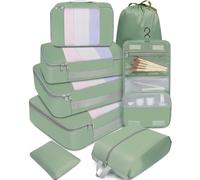 BAGAIL 8 Set Packing Cubes Various Sizes Packing Organizer for Travel Accessories Luggage Carry On Suitcase - Matcha Green