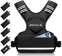 BAGAIL Adjustable Weighted Vest 20-32lb, Removable Iron Sand Bags, Adjustable Bust Size, Heavy Duty Fitness Vest for Man Woman, Ideal for Gym Workouts and Aerobic Exercises