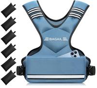 BAGAIL Adjustable Weighted Vest 4-10lb, Removable Iron Sand Bags, Adjustable Bust Size, Heavy Duty Fitness Vest for Man Woman, Ideal for Gym Workouts and Aerobic Exercises