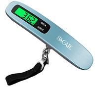 BAGAIL Digital Luggage Scale, Hanging Baggage Scale with Backlit LCD Display, Travel Weight Scale, Portable Suitcase Weighing Scale with Hook, 110lb/50kg Capacity, Battery Included - Blue