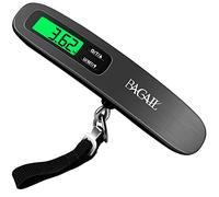 BAGAIL Digital Luggage Scale, Hanging Baggage Scale with Backlit LCD Display, Travel Weight Scale, Portable Suitcase Weighing Scale with Hook, 110lb/50kg Capacity, Battery Included - Black