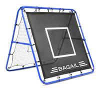 BAGAIL Double Sided Rebounder Net, Football Nets, Reforced Painted Poles, Adjustable Angles, Rebound Net with Target for Skills Training, Portable Football Goals for Garden, 120x120cm