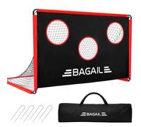 Bagail Football Goal, 2-In-1 Designed Football Net with Target Goal, Comes with Portable Carry Bag, Easy to Assemble, Ideal for Garden Shooting Training and Recreational Matches, 6 x 4 FT