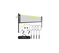 BAGAIL Outdoor Badminton Net Set with Anti-Sag Winch System - Official Size 6.1x1.55m, 4 Rackets, 3 Badminton Balls, Durable PE Net and Carrying Bag