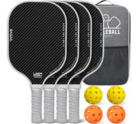 BAGAIL Pickleball Paddles Set, Pickle Ball Rackets with 4 Balls, Light - High Shock Absorption - Ergonomic, Suitable for Indoor and Outdoor Pickleball Games