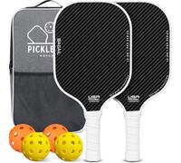 BAGAIL Pickleball Paddles Set, Pickle Ball Rackets with 4 Balls, Light - High Shock Absorption - Ergonomic, Suitable for Indoor and Outdoor Pickleball Games