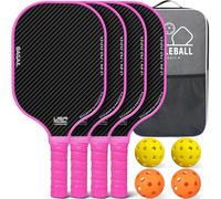 BAGAIL Pickleball Paddles Set, Pickle Ball Rackets with 4 Balls, Light - High Shock Absorption - Ergonomic, Suitable for Indoor and Outdoor Pickleball Games
