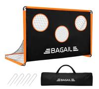 Bagail Football Goal, 2-In-1 Designed Football Net with Target Goal, Comes with Portable Carry Bag, Easy to Assemble, Ideal for Garden Shooting Training and Recreational Matches, 6 x 4 FT