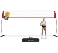 BAGAIL Volleyball Net, 12ft/20ft 2-in-1 Volleyball Net for Backyard - Adjustable Height, Heavy-Duty Frame, Freestanding Design - Portable Outdoor/Indoor Volleyball Set with Carry Bag