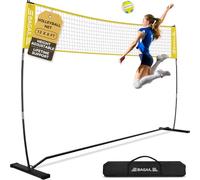 BAGAIL Volleyball Net, 12ft Portable Volleyball Net for Backyard - Adjustable Height, Heavy-Duty Frame, Freestanding Design - Portable Outdoor/Indoor Volleyball Set with Carry Bag