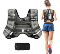 BAGAIL Weighted Vest for Strength Training, 12kg Weight Vest with Adjustable Bust Size, Reflective Stripe and Convenient Pocket, Ideal for Workouts, Yoga and Aerobic Exercises