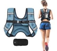 BAGAIL Weighted Vest for Strength Training, 3kg/5kg/6kg/8kg/10kg/12kg Weight Vest with Adjustable Bust Size, Reflective Stripe and Convenient Pocket, Ideal for Workouts, Yoga and Aerobic Exercises