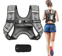 BAGAIL Weighted Vest for Strength Training, 5kg Weight Vest with Adjustable Bust Size, Reflective Stripe and Convenient Pocket, Ideal for Workouts, Yoga and Aerobic Exercises