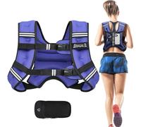 BAGAIL Weighted Vest for Strength Training, 6kg Weight Vest with Adjustable Bust Size, Reflective Stripe and Convenient Pocket, Ideal for Workouts, Yoga and Aerobic Exercises