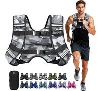 BAGAIL Weighted Vest for Strength Training, Bust Size Adjustable, Convenient Pocket, Iron Sand Weighted Vests, Ideal for Gym Workouts, Yoga Training and Aerobic Exercises, 9.1kg/20lb, Camouflage