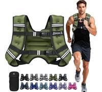 BAGAIL Weighted Vest for Strength Training, Bust Size Adjustable, Convenient Pocket, Iron Sand Weighted Vests, Ideal for Gym Workouts, Yoga Training and Aerobic Exercises, 13.6kg/30lb, Green