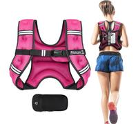 BAGAIL Weighted Vest for Strength Training, Bust Size Adjustable, Convenient Pocket, Iron Sand Weighted Vests, Ideal for Gym Workouts, Yoga Training and Aerobic Exercises, 2.3kg/5lb, Pink