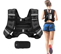 BAGAIL Weighted Vest for Strength Training, Bust Size Adjustable, Convenient Pocket, Iron Sand Weighted Vests, Ideal for Gym Workouts, Yoga Training and Aerobic Exercises, 11.4kg/25lb, Black