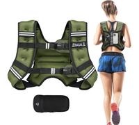 BAGAIL Weighted Vest for Strength Training, Bust Size Adjustable, Convenient Pocket, Iron Sand Weighted Vests, Ideal for Gym Workouts, Yoga Training and Aerobic Exercises, 11.4kg/25lb, Green